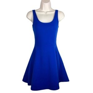 H&M Royal Blue Ribbed Skater Dress
